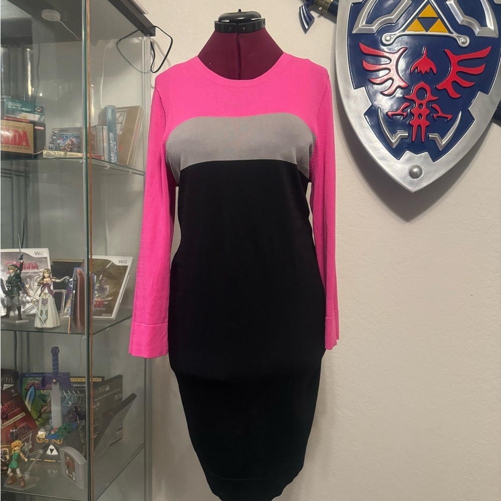 Pink, Gray, and Black Colorblock Dress - Unbranded - Size M/L - Picture 3 of 6